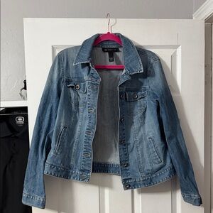 INC International Concepts Light Blue Jean Jacket